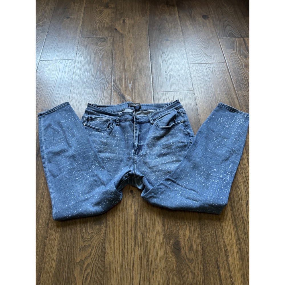 Judy Blue Los Angeles Splatter Paint Skinny Jeans Medium Wash 14W JB88226